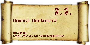 Hevesi Hortenzia névjegykártya